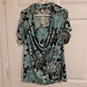 J.T.B floral crowl neck top‎